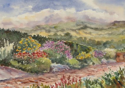 John A. Case - 20th Century Watercolour, Cottage Gardens