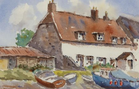 John A. Case - 20th Century Watercolour, Seaside Cottages