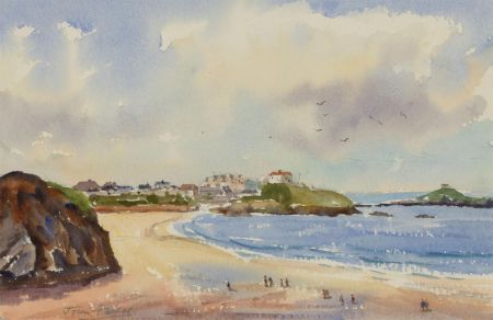 John A. Case - 20th Century Watercolour, Lyme Regis Harbour