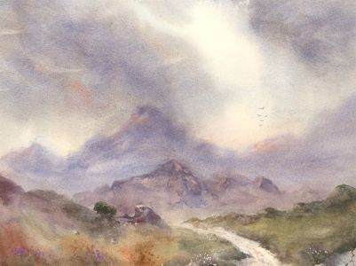 John A. Case - 20th Century Watercolour, Misty Mountains