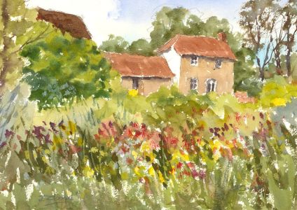 John A. Case - 20th Century Watercolour, Cottage Gardens