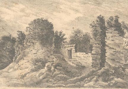 Early 20th Century Graphite Drawing - Overgrown Ruins