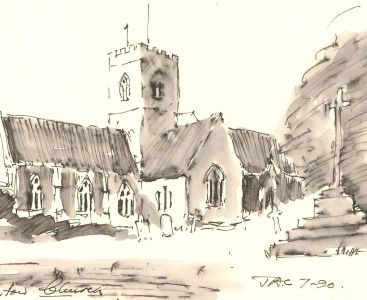 John A. Case - 20th Century India Ink, Salisbury Cathedral