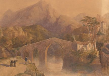 Signed 19th Century Watercolour - The Stone Bridge