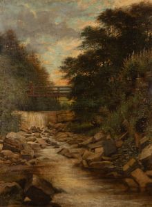 J. Dickenson - Signed 18th Century Oil, River at Dusk