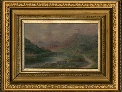 Signed & Framed 19th Century Oil - Cottage in the Mountains