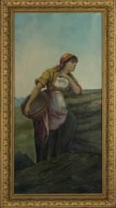 Signed & Framed 19th Century Oil - Portrait of a Fisherwoman