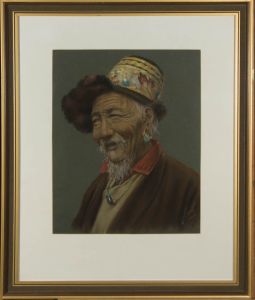 J.A. Hulbert (1900-1979) - Signed 20th Century Pastel, Tibetan Man