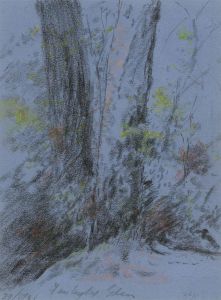 W.G. - Early 20th Century Charcoal Drawing, Two Trees