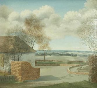 Ronald A. Broad - Framed 1962 Oil, Crux Easton House