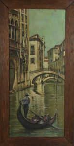 Signed & Framed 19th Century Oil - Venetian Gondola