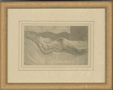 Moya Greenhow - Signed & Framed 1977 Etching, Reclining Nude
