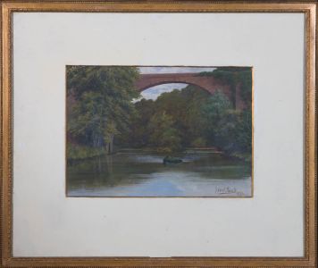 Francis Cecil Boult (fl.1877-1895) - 1884 Oil, Arch Bridge