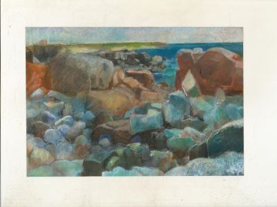 John Ivor Stewart PPPS (1936-2018) - 20th Century Pastel, Sea Rocks
