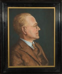 Framed Early 20th Century Chalk Drawing - Portrait of a Man