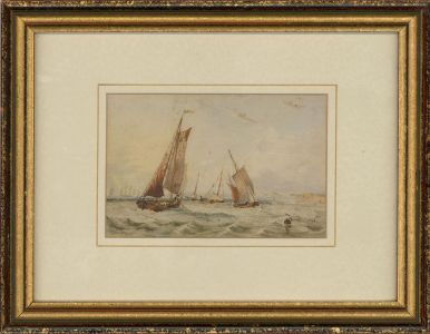 After John F. Branegan - Framed 19th Century Watercolour, Fishing Boats