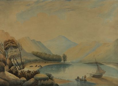 Jane Bate (1805-18990) - Early 19th Century Watercolour, Snowden Over A Lake