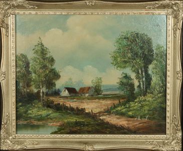 A. Knauf - Signed & Framed Late 19th Century Oil, The Farmhouse