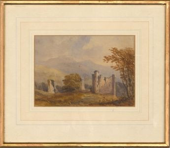 Framed Mid 19th Century Watercolour - Castle Ruins