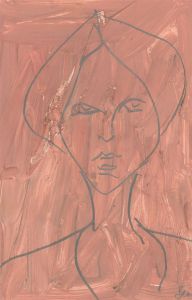 Ben Carrivick - Set of Three Contemporary Oils Naive Portraits of Female Figures