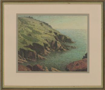 J. P. Bean - 1969 Pen and Ink Drawing, Near Hope Cove