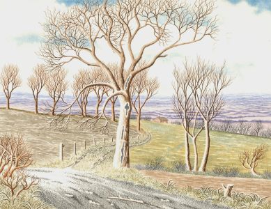 Ronald A. Broad - 1993 Watercolour, Landscape from Kennel Lane