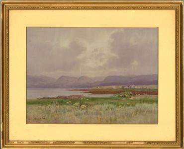 Signed & Framed 19th Century Watercolour - Looking Towards Mainland.