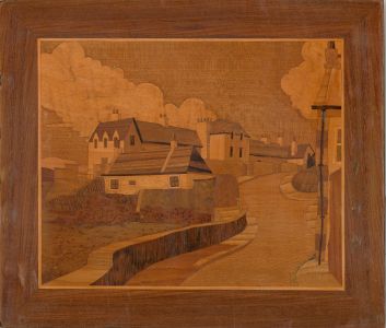 L. D. Gow - Signed & Framed 1956 Woodcut, A Street in Lerwick