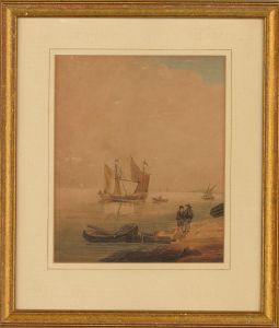 Early 19th Century Watercolour - Sea View with Figures and Boats