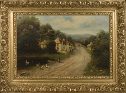 S. Fox - Signed & Framed 19th Century Oil, Country Road