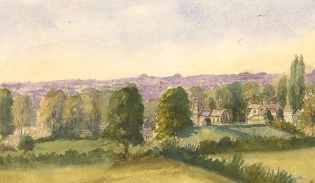 Late 19th Century Watercolour - View of Wyck Rissington
