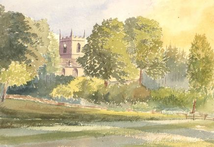 Late 19th Century Watercolour - Dawlish landscape with Church