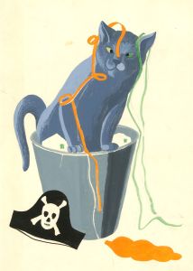 Barbara Naish - Mid 20th Century Graphite Drawing, The Party Cat