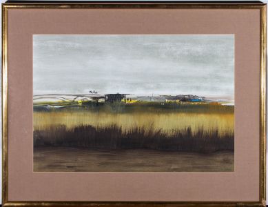 Charles Duranty - Shacks by a Reed Bed and Two Men Discussing the Past