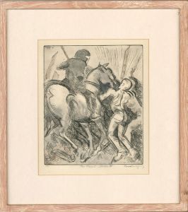 Signed & Framed Contemporary Etching - The Miners' Strike