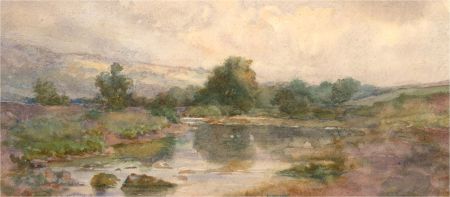 William Henry Milnes (1865-1957) - 1897 Watercolour, Chilly Evening After Rain