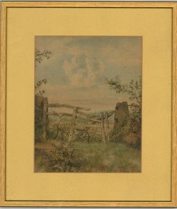 Signed & Framed 19th Century Watercolour - The Broken Fence