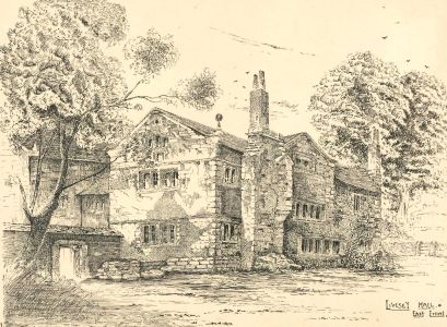 E.J.L - Early 20th Century Pen and Ink Drawing, Livesey Hall East Front