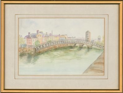B. Morrison - Contemporary Watercolour, River Liffey, Dublin