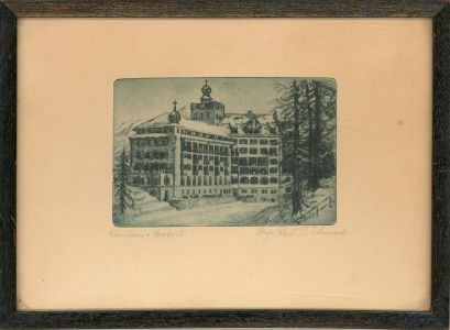 Three Framed Early 20th Century Etchings - Snowy Street Scenes