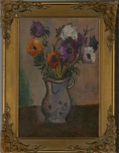 after John Christopher Wood (1901–1930) - Contemporary Oil, Floral Still Life