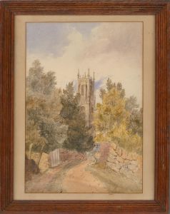 Late 19th Century Watercolour - The Lane To The Church