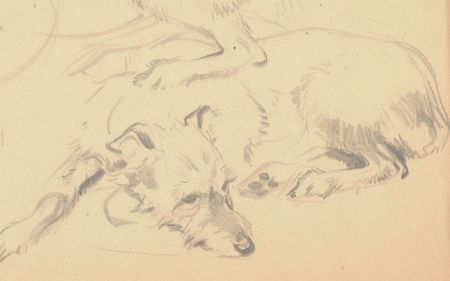 John Murray Thompson (1885-1974) - 20th Century Graphite Drawing, Study of Dogs