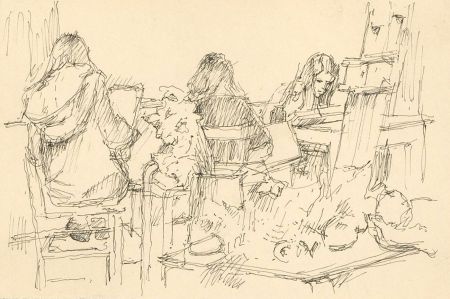 Maurice Feild (1905-1988) - Early 20th Century Pen and Ink Drawing, Three Life Studies