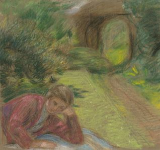 Maurice Feild (1905-1988) - Early 20th Century Chalk Drawing, Relaxing Figure