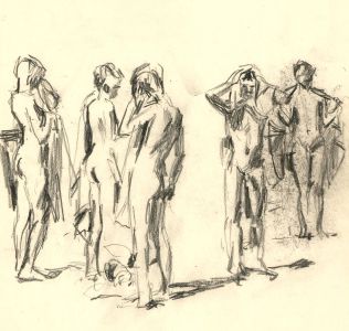 Maurice Feild (1905-1988) - Early 20th Century Charcoal Drawing, Charcoal Studies