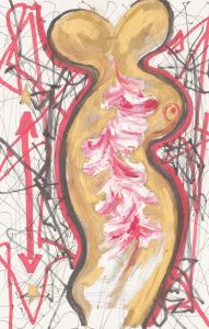 Mircea Marosin (1921-2007) - 20th Century Pen and Ink Drawing, Two headed Figure