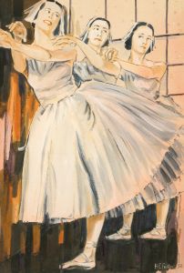Henry E. Foster (1921-2010) - 1956 Gouache, Three Ballerinas