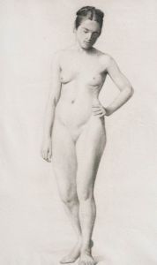 Attrib. George Hodgson (1847-1921) - Graphite Drawing, Female Nude