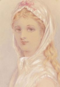 Late 19th Century Watercolour - Elegant Young Woman